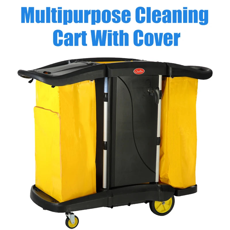 Wholesale durable commercial multifunctional plastic hotel cleaning wringing trolley cart housekeeping/construction service cart