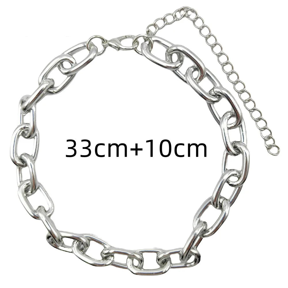 Heavy Metal Big Thick Chain Choker Collar Necklace Women Goth Fashion Night Club Jewelry