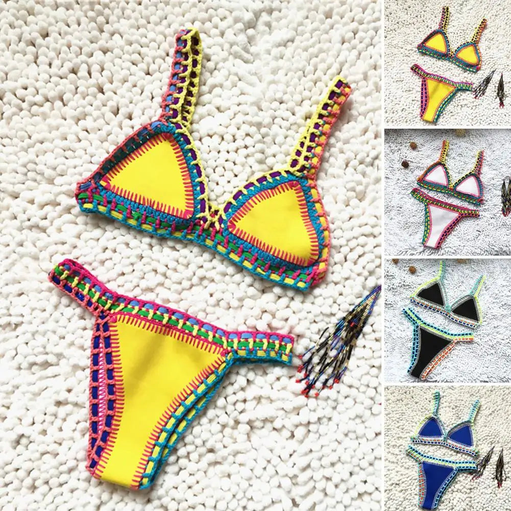 2 Pcs/Set Women Swimsuit   Backless Summer Bikini Set  Two-piece Summer Swimwear