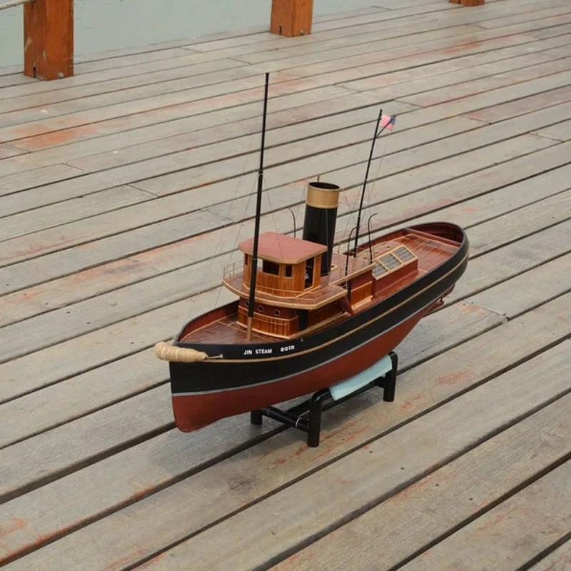 1/50 Steam Power Ship Remote Control Tugboat Model Finished RC Ancient Ship Toy Gift Scale Cruise Ship Simulation Steam Boat