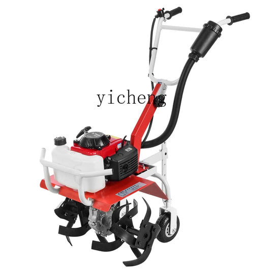 XL Mini-Tiller Gasoline Powered Rotary Tiller Machine Weeding Machine Earth Turning Trencher Ground