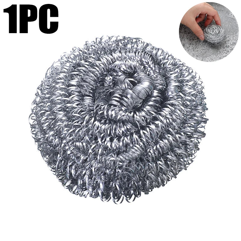 Steel Wire Cleaning Ball Brushes Household Cleaning Products Dishwashing Sponges with Wire Kitchen Tools Remove Rust and Burnt