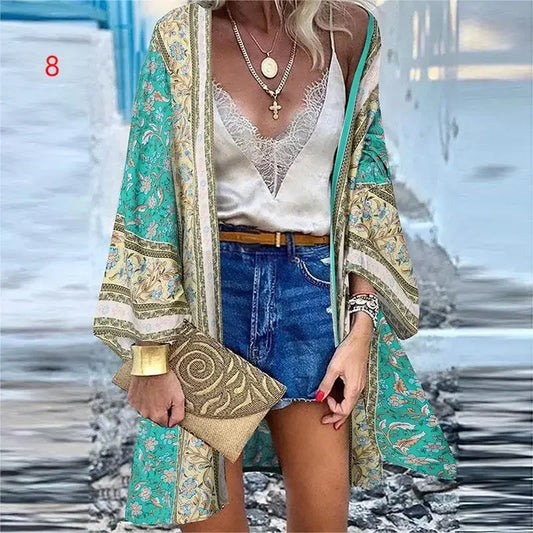 Bikini Cover Up Cardigan Swimsuit Woman Beach Cover Up Swimwear Women Long Sleeved Kimonos Beachwear