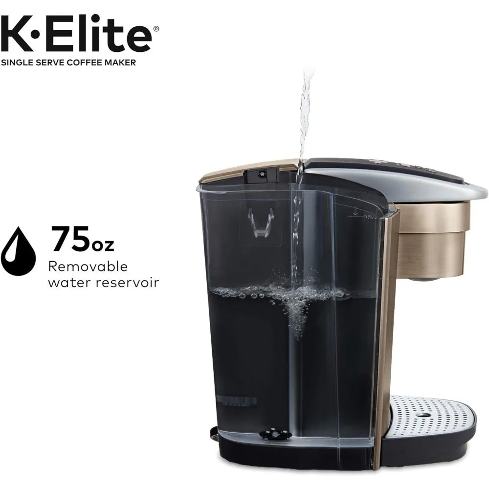 Keurig K-Elite Single Serve K-Cup Pod Coffee Maker, Brushed Gold 2024 New