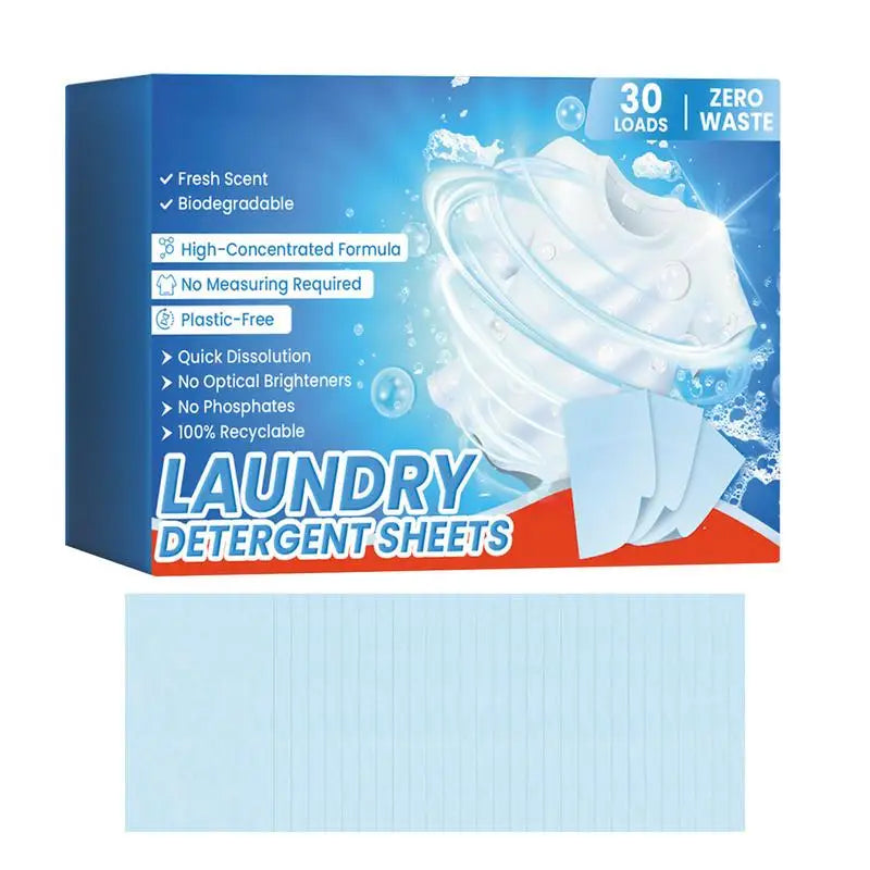 Laundry Tablets Laundry Detergent Power Tablet Pods 30pcs Gentle Eco Friendly Natural For Apartments Dorms Laundry Sheets