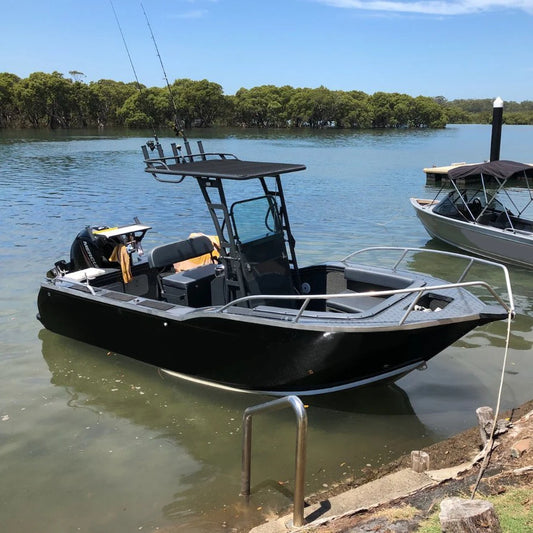 18ft High Speed Aluminum Fishing Boat/ Barge Ship with Hard-top Rod Holders