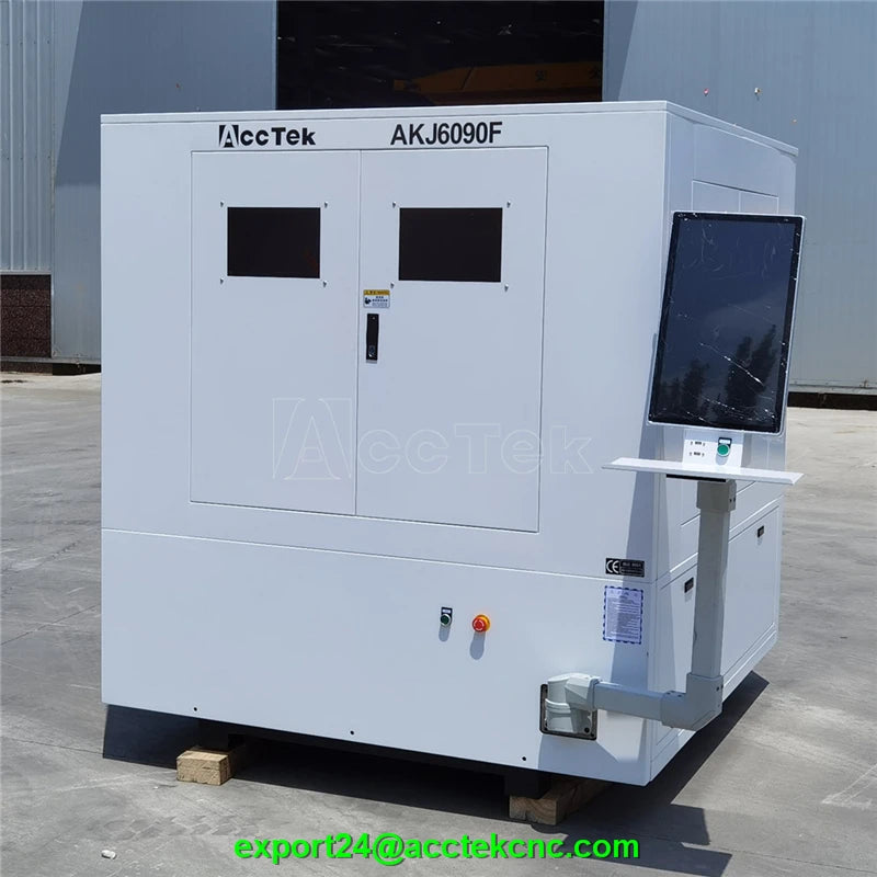 Fiber Laser Cutter AccTek 6090 Fiber Laser Cutting Machine Full Cover Metal Laser Cutting Machinery 600*900mm