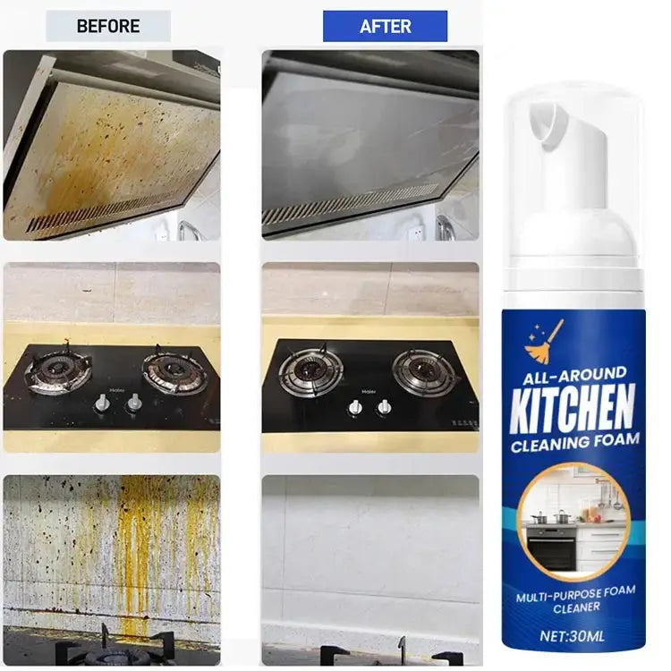 Kitchen Foam Cleaner All Round Kitchen Cleaning Foam Heavy Oil Stain Cleaner All Purpose Deep Cleaning Spray