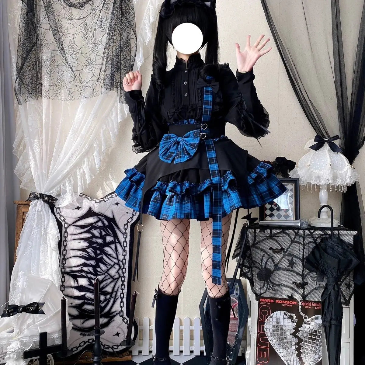 NONSAR Japanese Lolita Sweet Cool Gothic Rock Cat Jk Mini Cake Skirt Harajuku Y2k Girls Punk Kawaii Bow Plaid Suspender Skirts