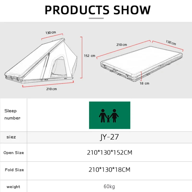 Hard Shell aluminium roof top tent hardshell car roof tent roof racks for solar panel