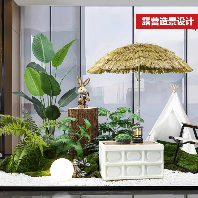 Simulation of green plant landscaping camping combined balcony landscape indoor fake green plant window decoration stair corner