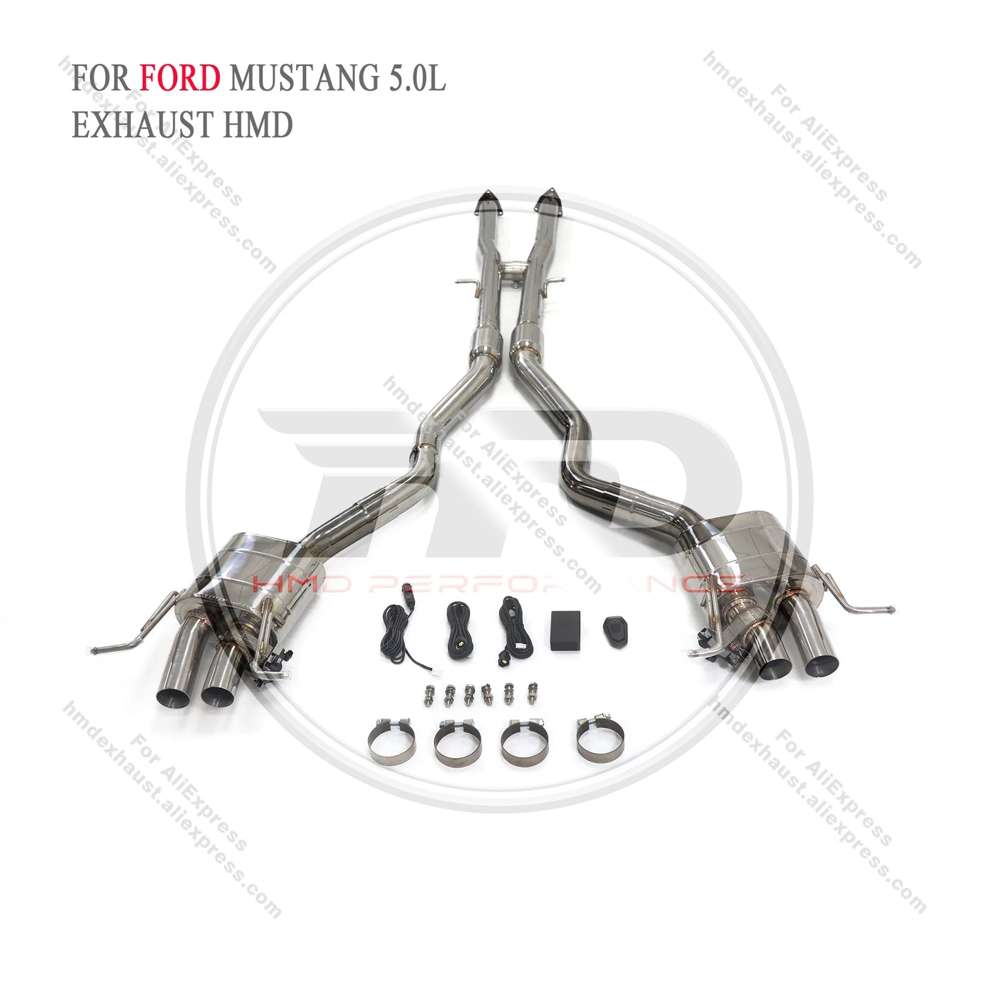 HMD Catback for Ford Mustang 5.0L V8 Exhaust System Stainless Steel Performance Muffler Valve Pipe Car Accessories