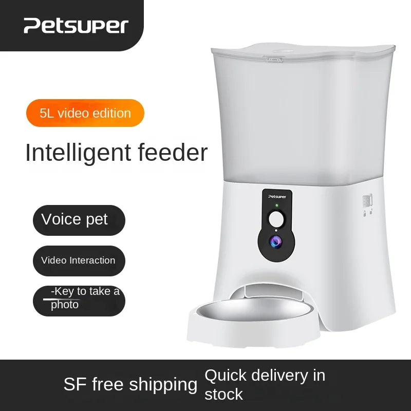 Automatic Water Dispenser Video Automatic Feeder Cat Food Bowl Intelligent Timing Dog Food Feeder Small Animal Supplies