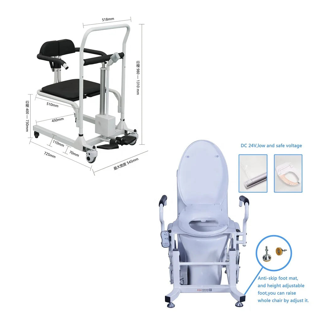 Handicapped Toilet Bedside Commode Bath Chair Rolling Lift Transport Transfer Shower Chairs for Seniors Disabled