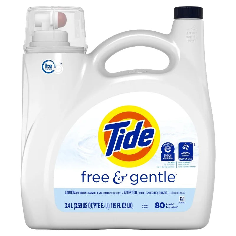 Free & Gentle Liquid Laundry Detergent, 100 Loads, 132 fl oz