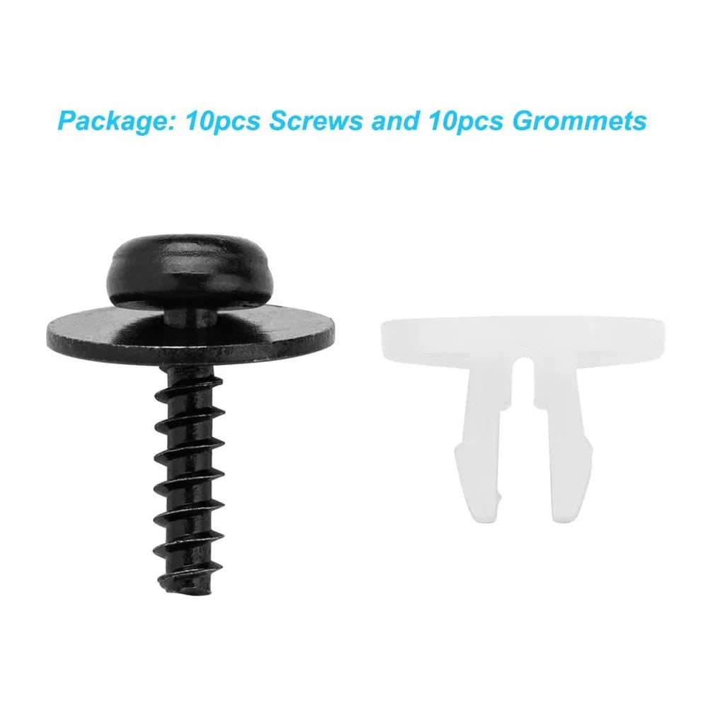 10 Sets T30 Torx Head Screw Under Engine Shield Screw Grommet Set Bumper Cover Retainer For Ford Vehicles Auto Fastener