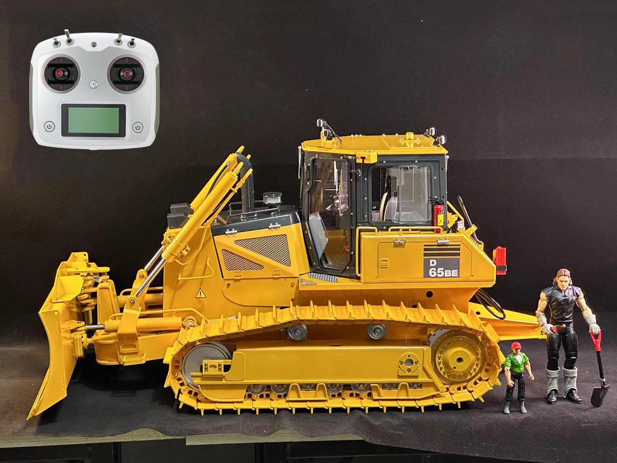 RC Bulldozer 1/9 D65 Hydraulic RC Bulldozer Metal Model Toy with Light and Sound System Remote Control Car Model Toy