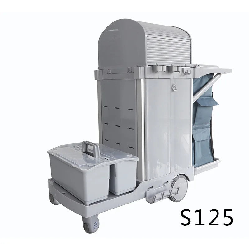 Wholesale Restaurant Service Multifunction Hotel Plastic Housekeeping Serving Folding Cleaning Trolley Janitorial Cart