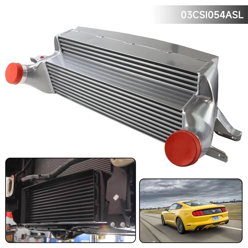 Tuning Competition Intercooler  Fits For EVO1 Ford Mustang EcoBoost  2.3L 2015-2020 Silver/Black