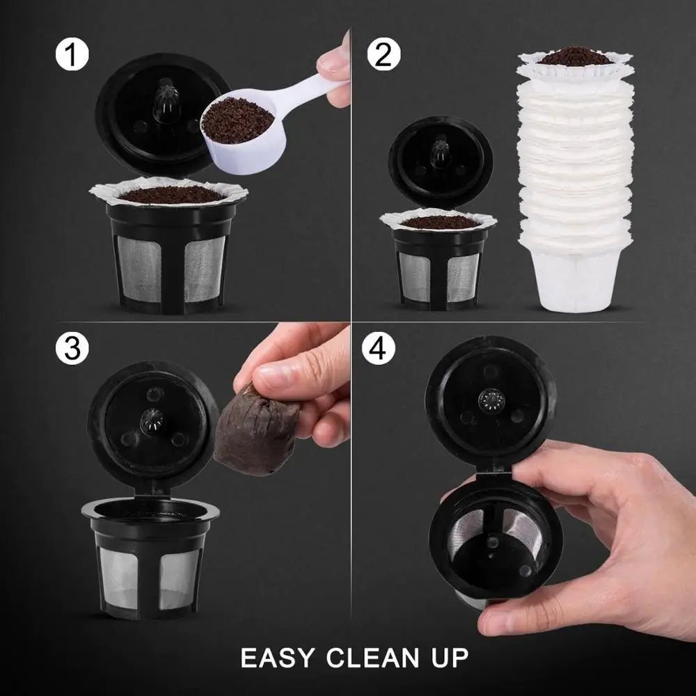 JJTHNCR 6PC Reusable Coffee Capsule Reusable K-Cup Filter Coffee Box Filling Capsule with Keurig 2.0, 1.0 K-Cup Coffee Machine