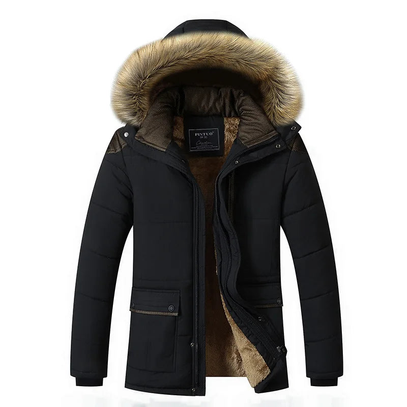 Parkas Trend Large Size Cotton-Padded Men's Casual Loose Comfortable Thick Warm High-Grade Keep Warm Coat