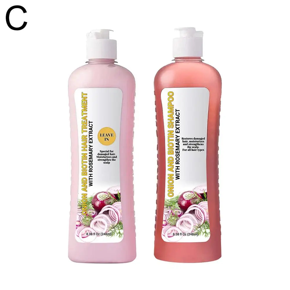 2 Bottles/Set Onion Biotin And Rosemary Shampoo+Conditioner Hair Treatment Anti Hair Loss For All Hair Types Hair Care