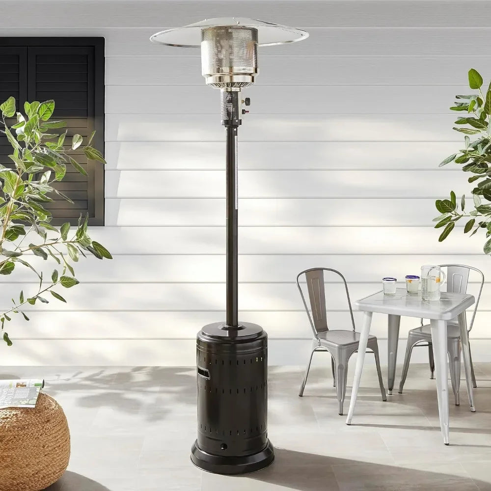 Outdoor Heater, 46,000 BTU Outdoor Propane Patio Heater with Wheels, Commercial & Residential, Slate Gray Patio Heater