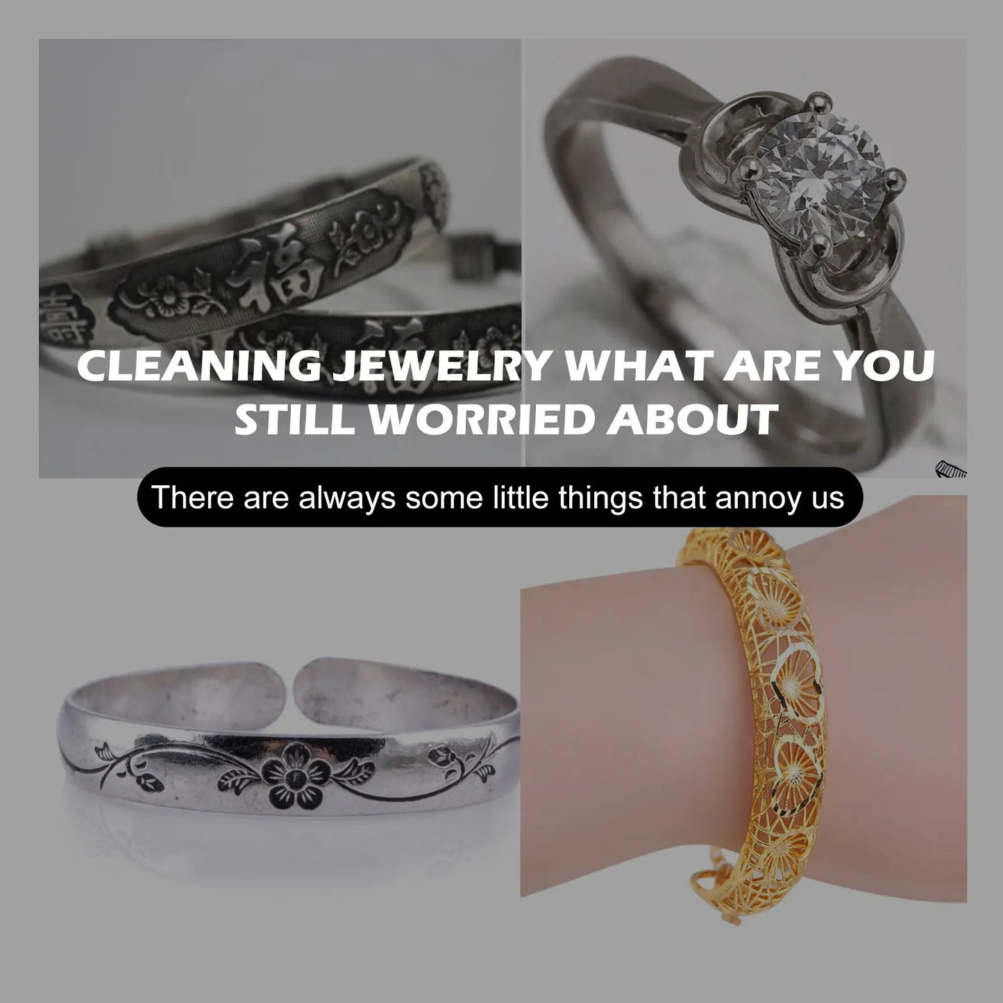 Jewelry Cleaner Tarnish Remover Gold Watch Ring Cleaner Antique Silver Cleaning Fluid Household Jewelry Polish Cleaning Tools