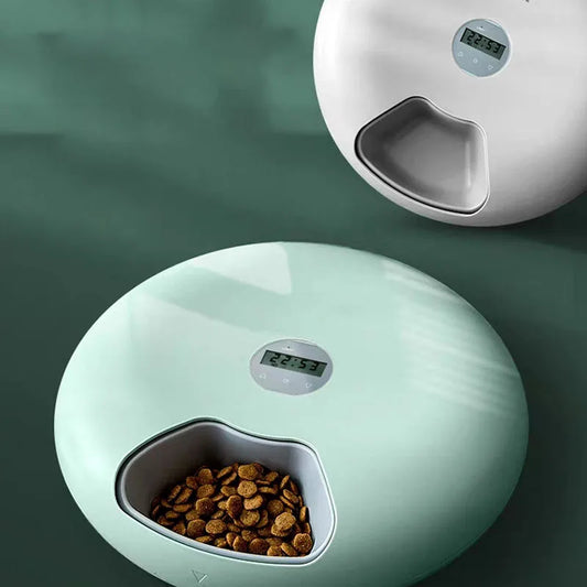 Automatic Smart Electronic Adjustable 6 Meal Tray Dispenser Timed Slow Food Water Bowl Dogs Cats Automatic Pet Feeder