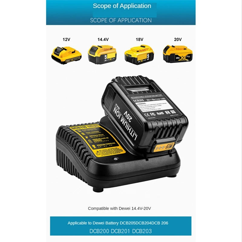 DCB118 Battery Charger For Dewalt Battery 12V 14.4V 18V 20V DCB200 DCB201 DCB203 DCB205 DCB206 DCB140 &DCB121