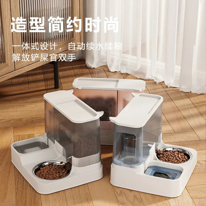 automatic drinking water feeder integrated dog and cat drinking basin cat bowl food dog basin pet supplies