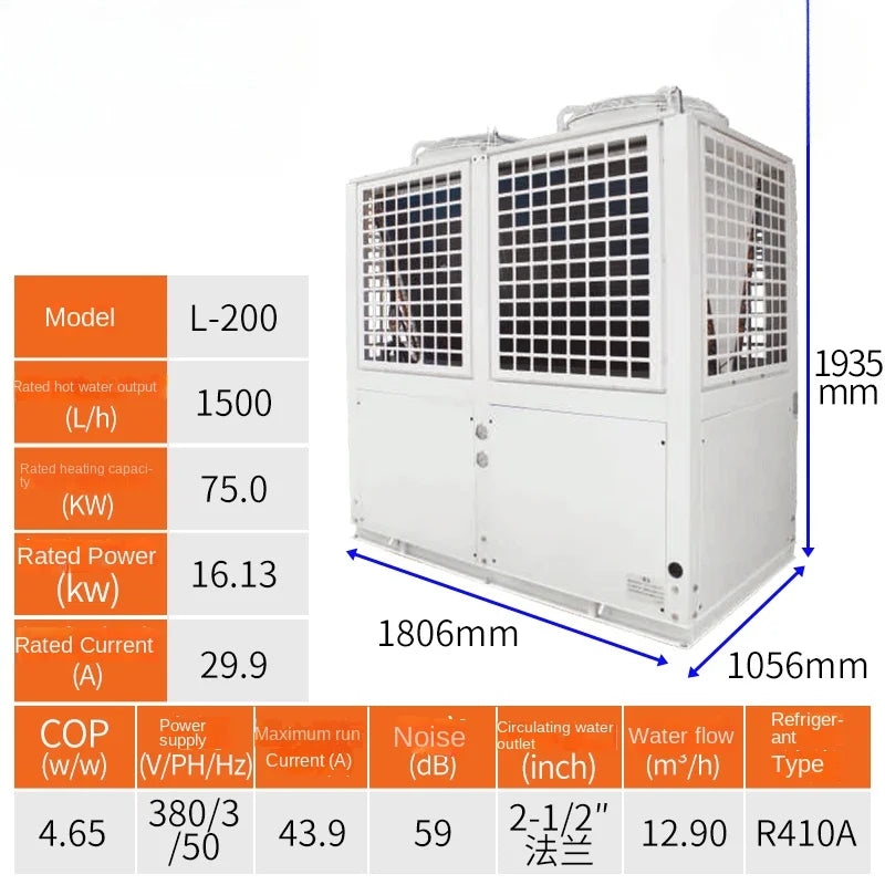 Swimming pool heating constant temperature air energy heat pump energy-saving heating equipment for shower water heater