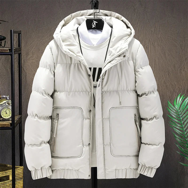 New Thicken Warm Cotton Jacket Men Winter Fashion Windproof Hooded Parkas Jackets High Quality Brand Leisure Jacket