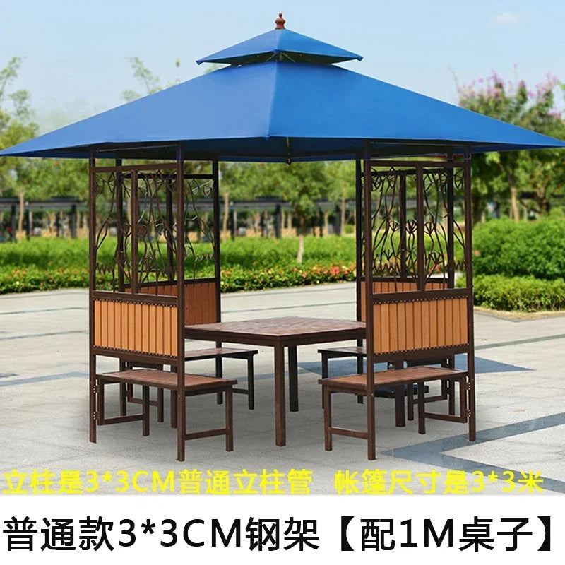 Courtyard pavilion four-corner pavilion anti-corrosion wood sun shed park leisure awning outdoor awning tent