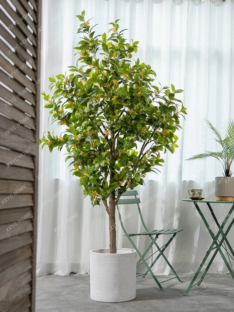 Osmanthus Tree Green Plant Fake Trees Potted Indoor Living Room Landscape Floor Bionic Bonsai