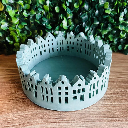 3D Hollow House Candle Holder Mold Silicone Candlestick Ornament Platster Mould DIY Concrete Resin Craft Making Supplies Tools