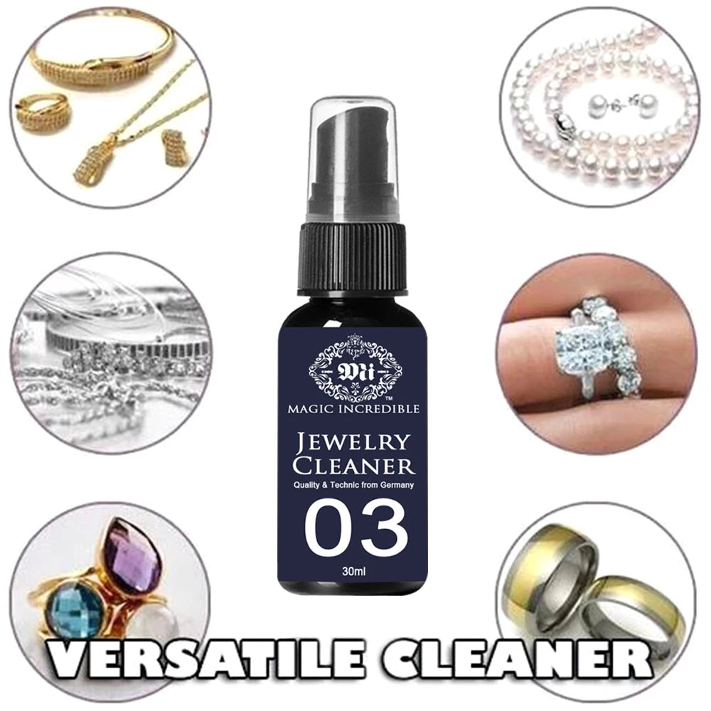 Jewelry Diamond Cleaner Universal Anti-Tarnish Silver Gold Gem Polishing Solution Cleaning Spray Non-Toxic Long-Lasting Shine