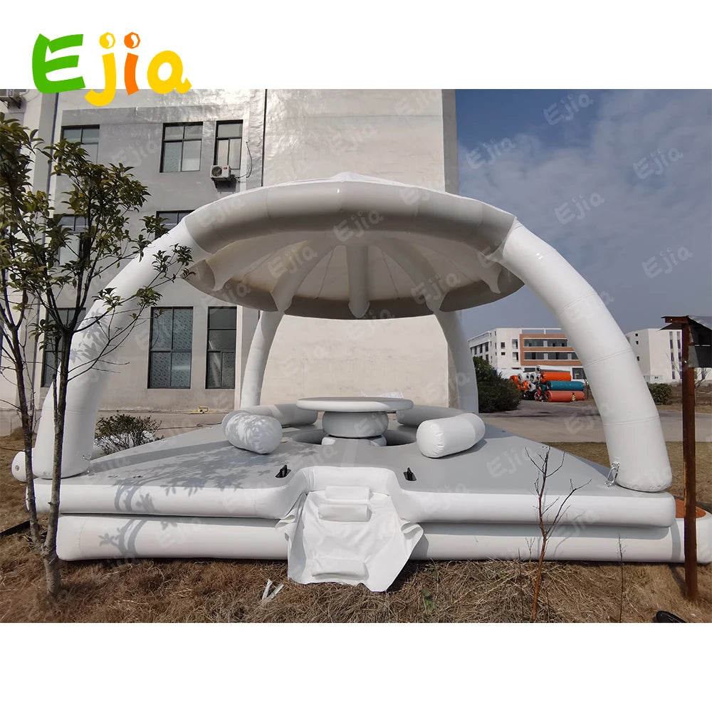 High Quality Summer Water Entertainment Equipment Inflatable Marine Floating Water Party Island Platform  For Sea or Lake