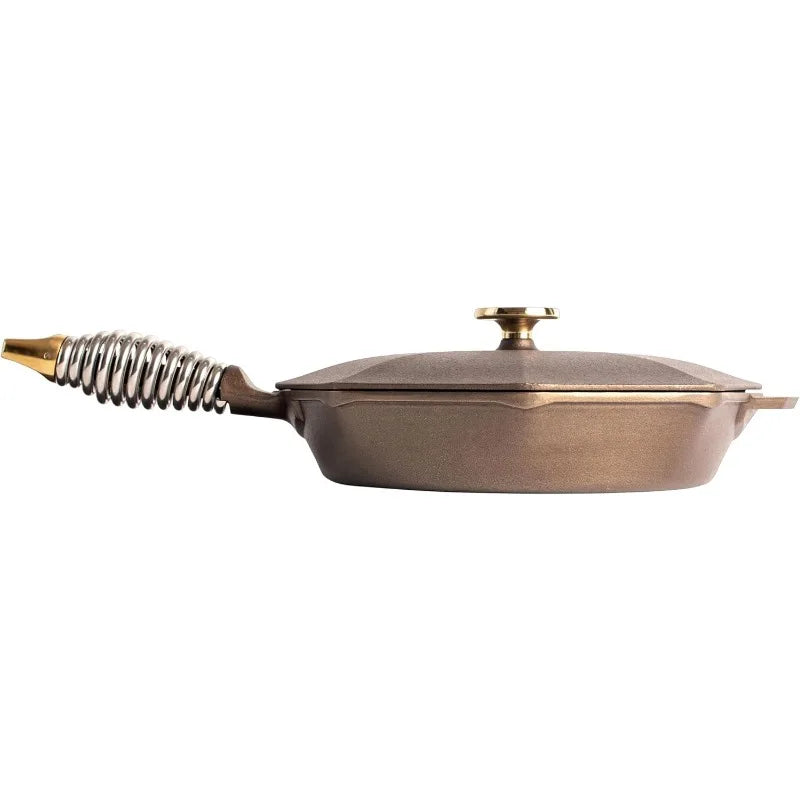 FINEX 10" Cast Iron Skillet with Lid, Modern Heirloom, Handcrafted in the USA, Pre-seasoned with Organic Flaxseed Oil