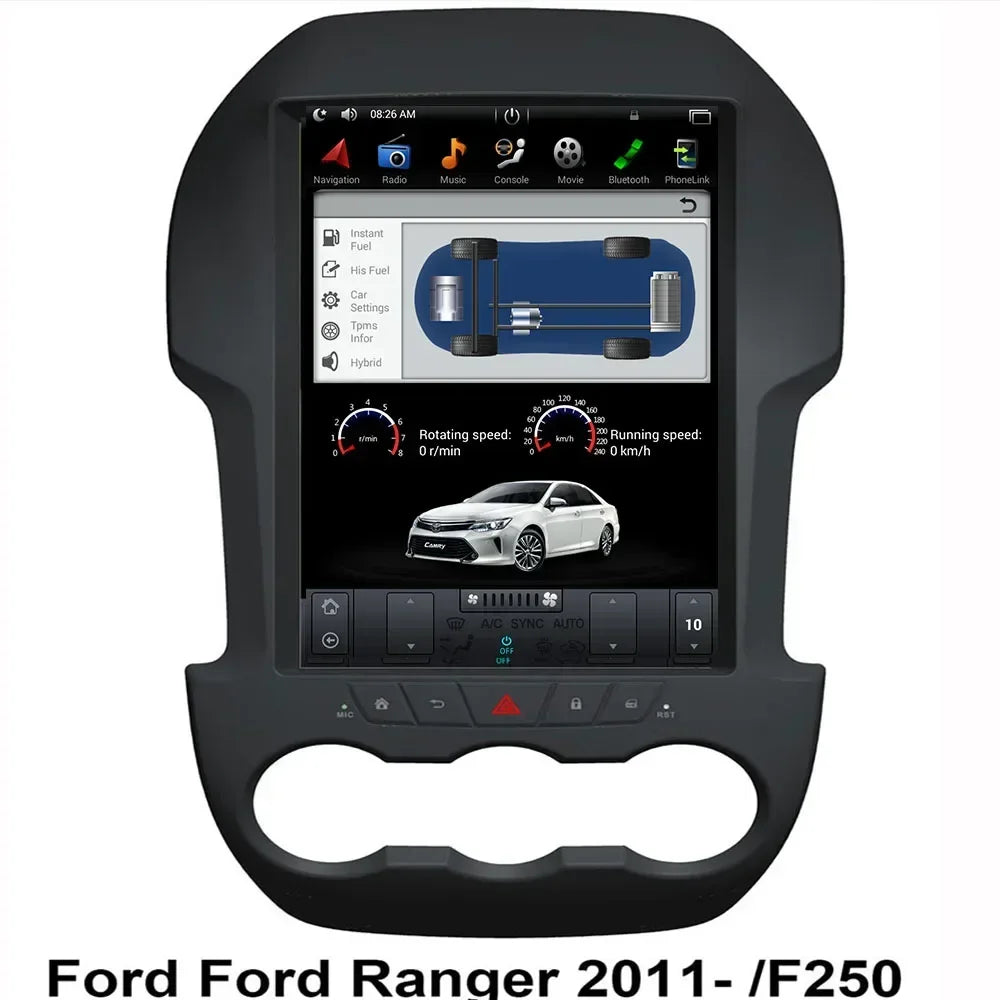 12.3 Inch Car GPS Navigation For Ford Ranger/F250 2011-2016 12.3" Vertical Screen Tesla Style Android voice control Car Radio