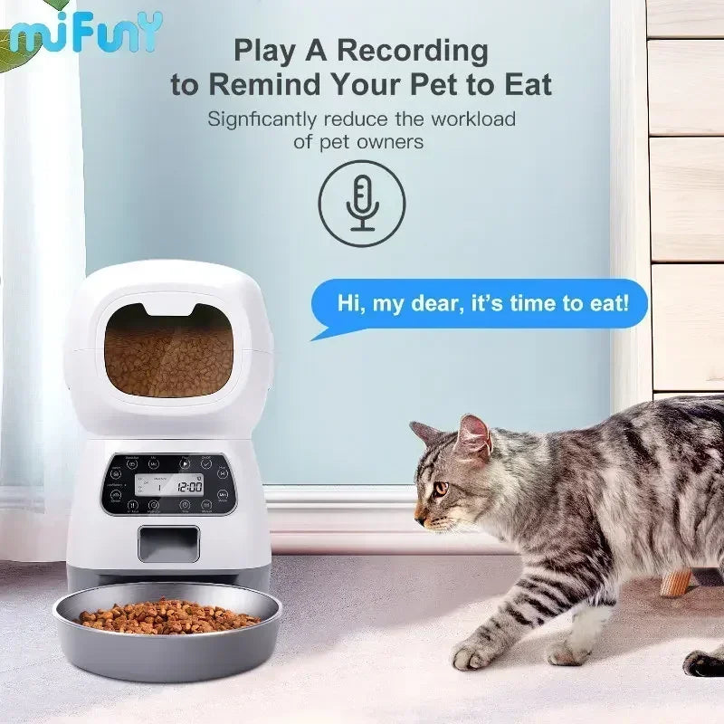 Automatic Pet Feeder Cats Water Dispenser Wifi Remote Cat Water Fountain Cat Food Dispenser Stainless Steel Dog Bowl