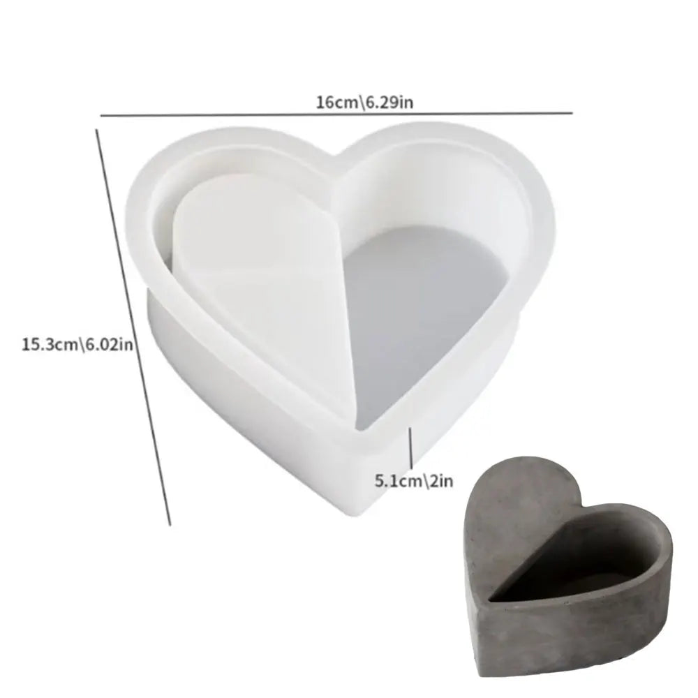 Flower Pot Silicone Mold Love Flower Pot DIY Gardening Flower Pot Material Concrete Gypsum Cement Candle Container Mould