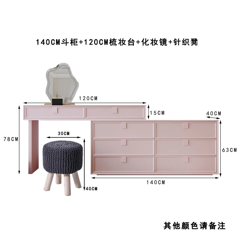 Girl Design Dressing Table Jewelry Makeup Modern Drawer Dressing Table Vanity Storage Coiffeuse De Chambre Nordic Home Furniture