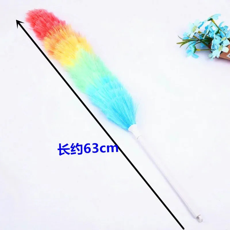 Duster Household Rainbow Dust Duster Practical Plastic Feather Handle Sweeping Brush Cleaning Product Tool Household