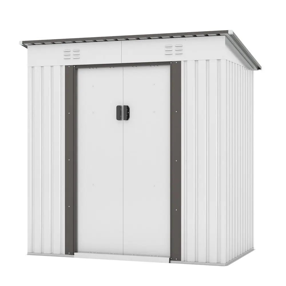 4'x6' Outdoor Metal Storage Shed Garden Utility Tool House Lockable Sliding Door