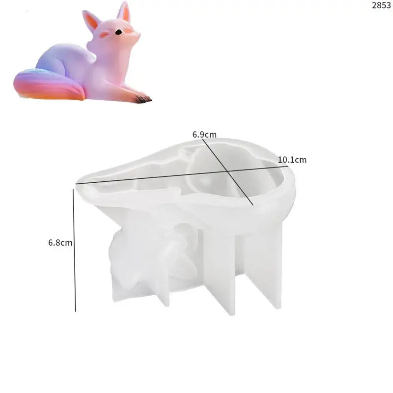 3D Animals Little Fox Concrete Silicone Pot Mold Succulent Flowerpot Clay Cement Plaster Molds DIY Home Garden Flower Pots Mould