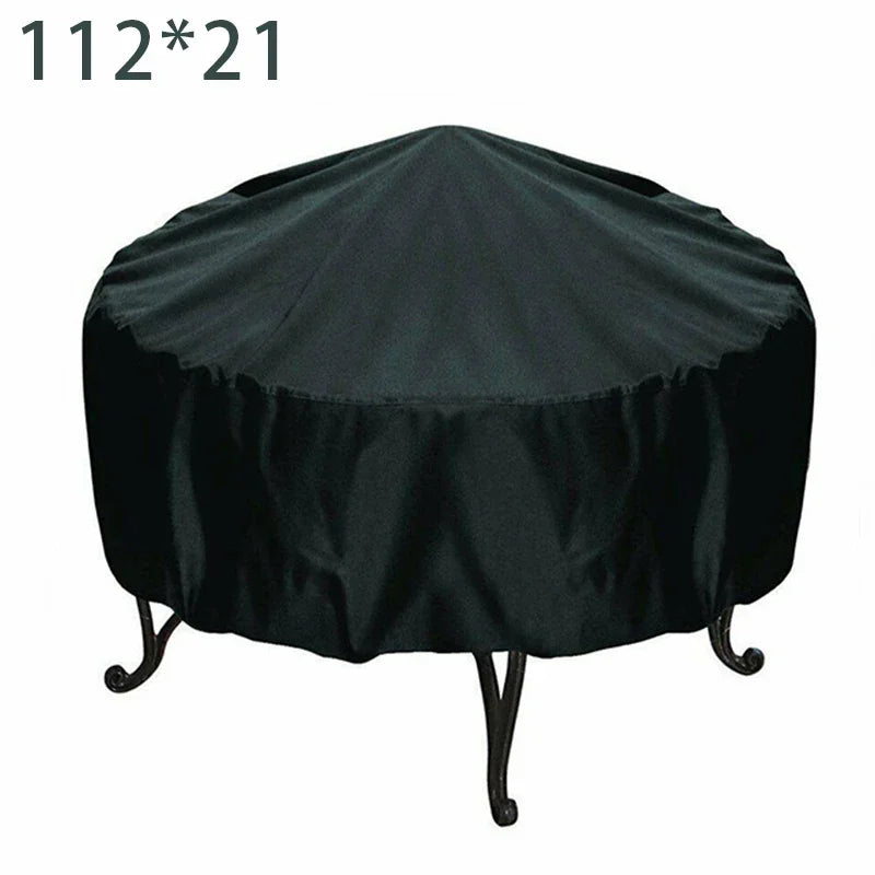 Fire Pit Cover Round Brazier Stove Cover Waterproof Windproof Sun Protection For Outdoor Garden Furniture Sets Muebles De Jardín