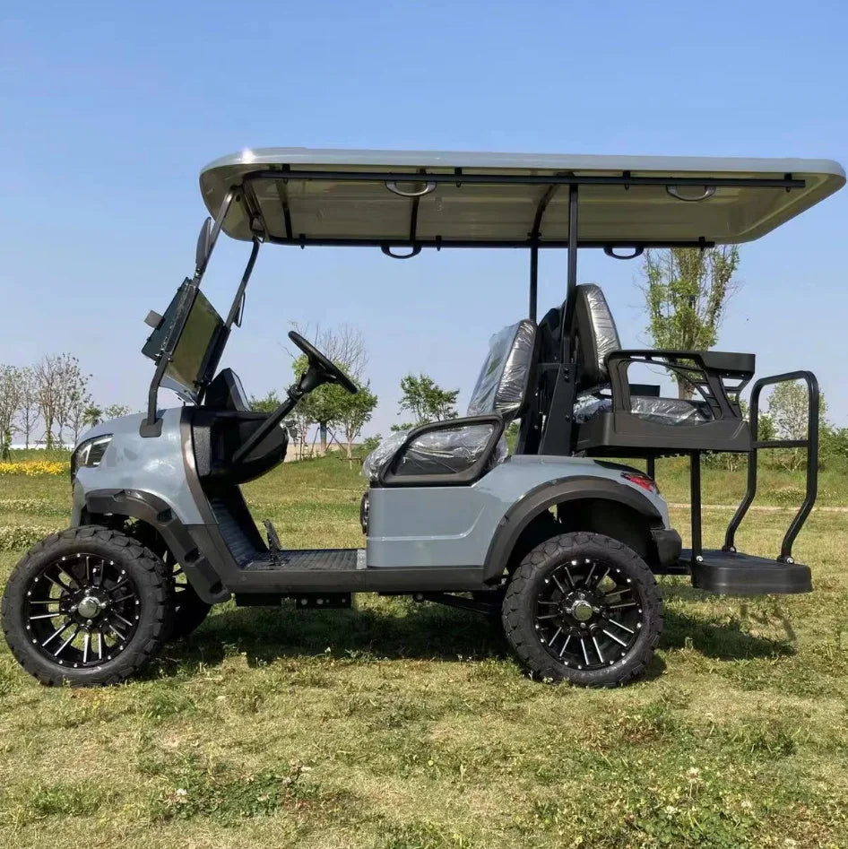 10 Inch Screen 4 Wheel Disc Brake Off Road Golf Cart Club Car LED Turn Signal 4 Electric Seater Golf Cart Manufacturer