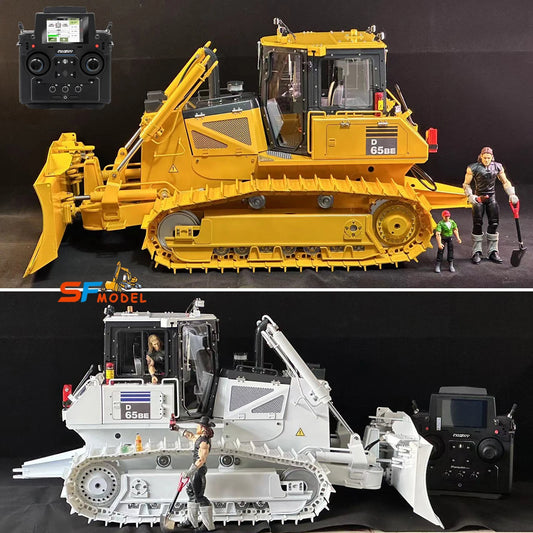 RC Bulldozer 1/9 D65 Hydraulic RC Bulldozer Metal Model Toy with Light and Sound System Remote Control Car Model Toy