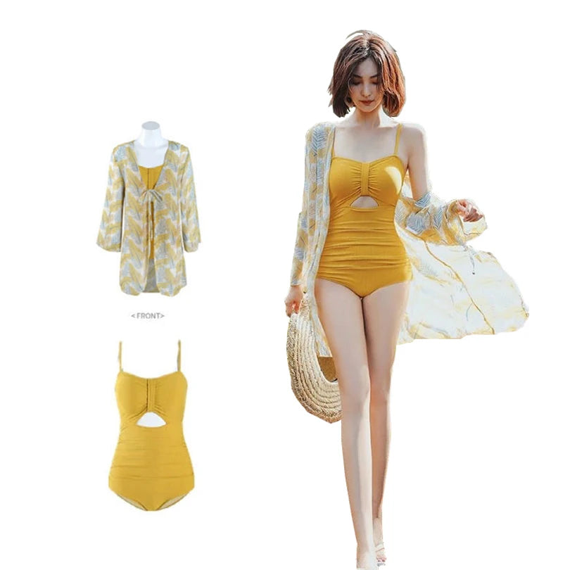 High Quality Swimsuit Women's 2 piece Set Swimsuit High Waist One-Piece Swimsuit Slimming Swimsuit Sunscreen Mesh Swimsuit